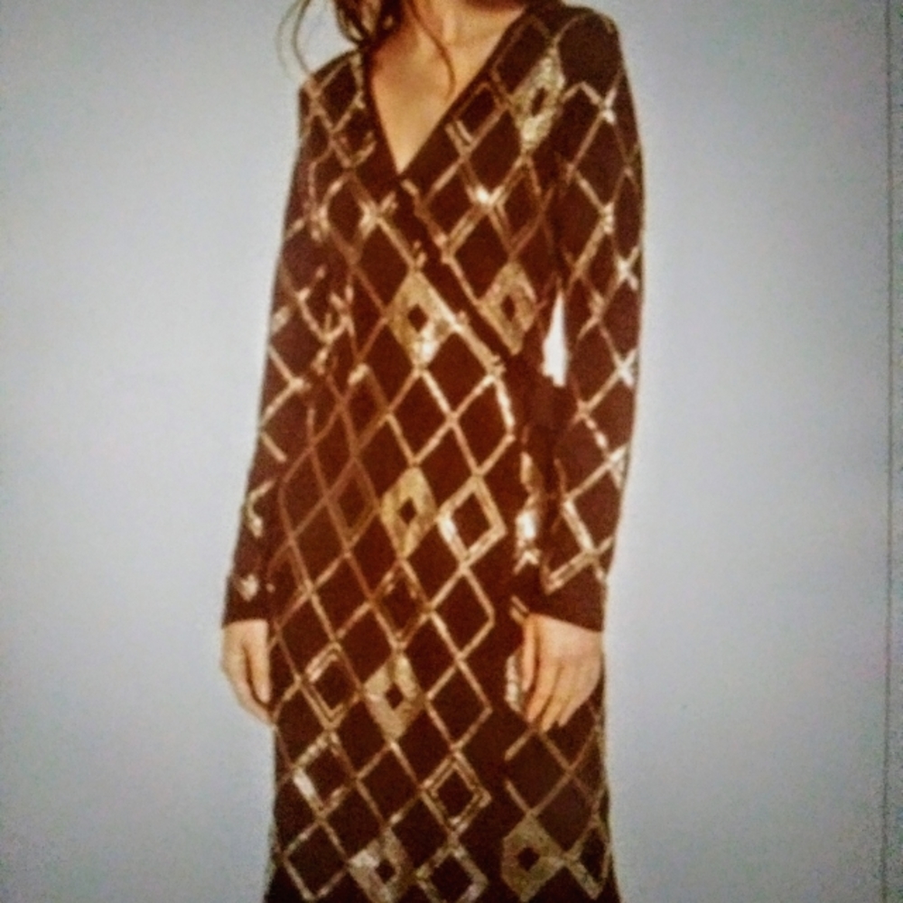 NWOT Medium Black & Silver Sweater Dress